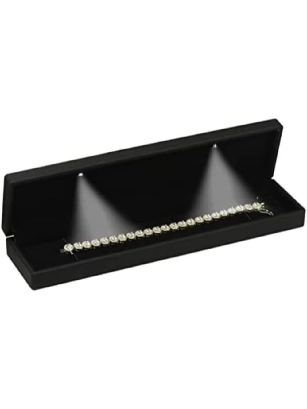 Black LED Jewelry Gift Box for Bracelet Necklace with Two Lights for Men Women
